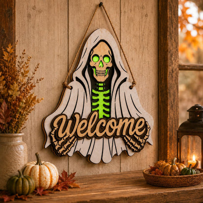 Glow-In-The-Dark Halloween Welcome Sign