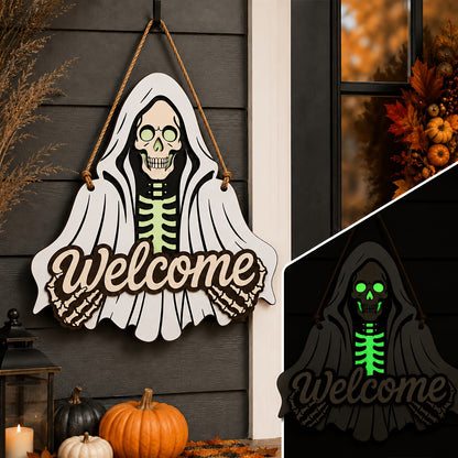 Glow-In-The-Dark Halloween Welcome Sign