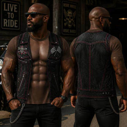 Custom Funny T-shirt - Realistic 3D faux muscle jacket design
