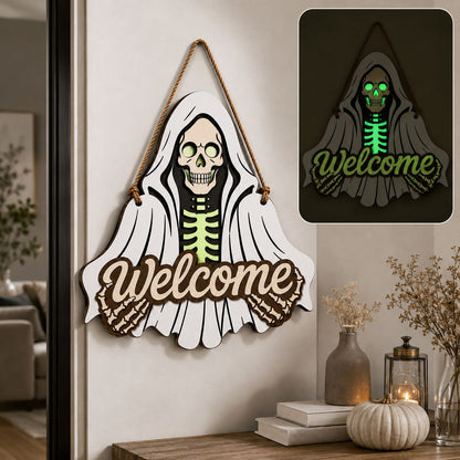 Glow-In-The-Dark Halloween Welcome Sign