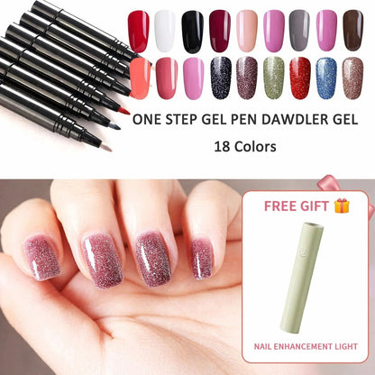 💅 Limited Time Buy 1 Get 1 Free! ✨One Step Nail Gel Pen🎨Free handheld mini UV nail lamp💡