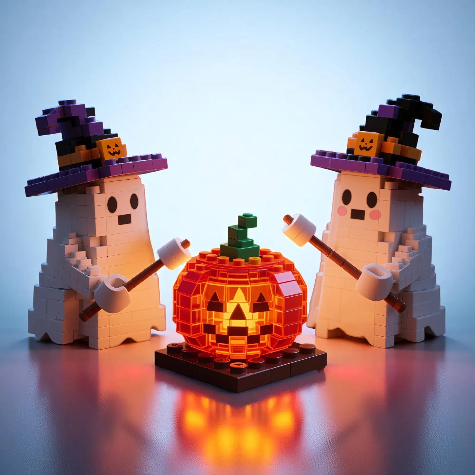 🐱🎃2026 Limited Edition – Halloween Midnight Cat & Jack-o'-Lantern Building Set