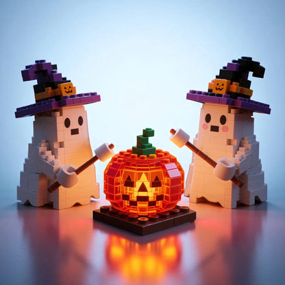 🐱🎃2026 Limited Edition – Halloween Midnight Cat & Jack-o'-Lantern Building Set