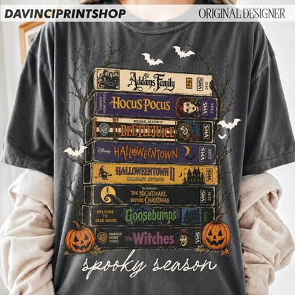 Vintage Halloween Movie Graphic Tee, Retro Spooky Season Shirt for Horror Fans