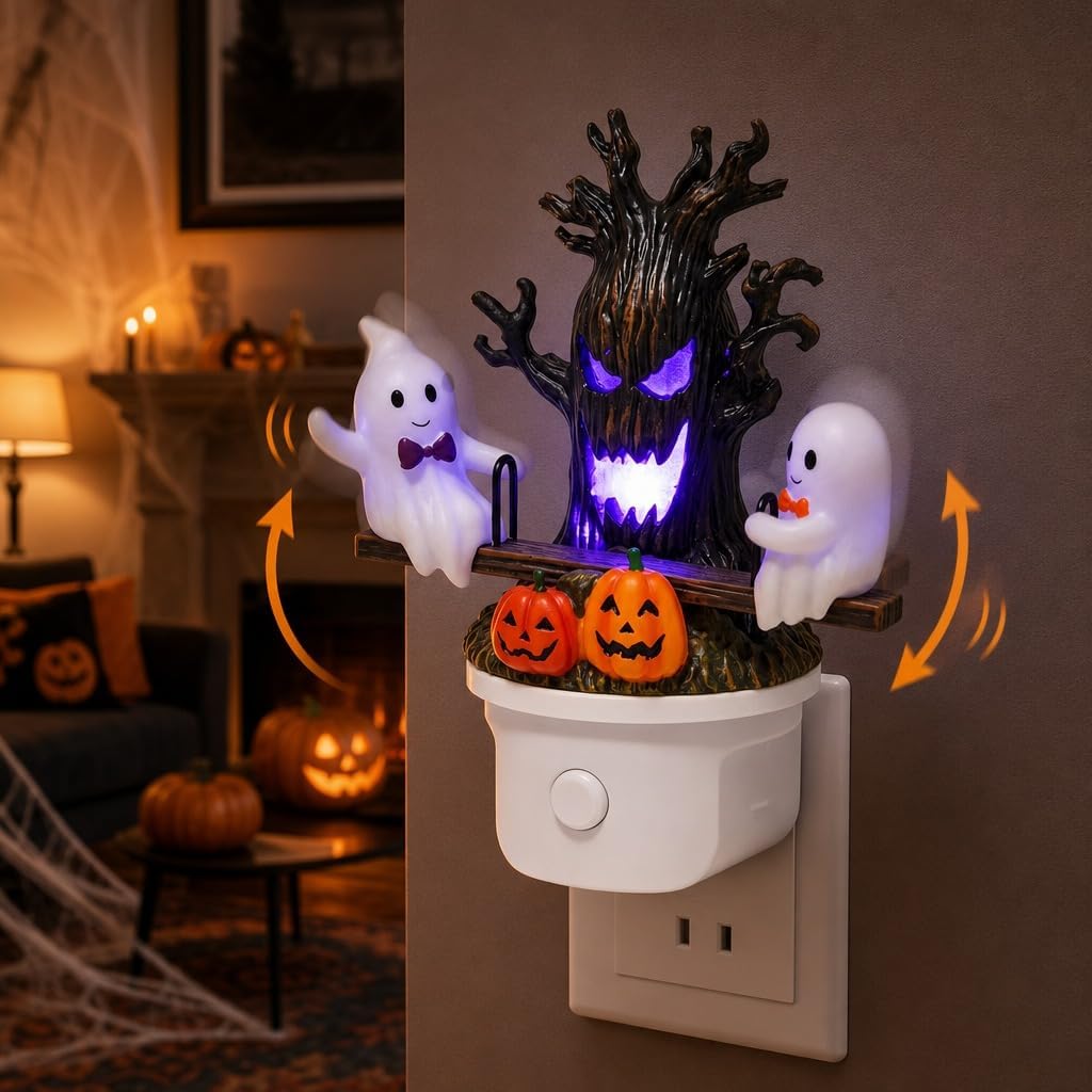 Lighted Ghost On Seesaw Night Light