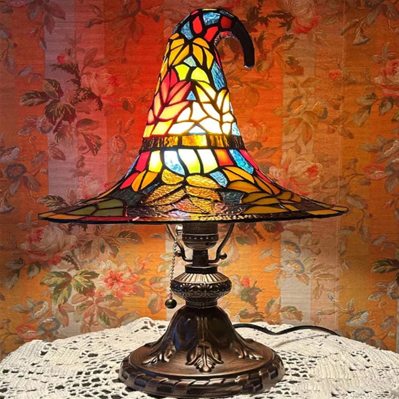 🔥Exclusive Limited Item 👍🔥49%OFF♠️Witch Hat Night Light & Stained Glass Witch Hat Lamp🎁