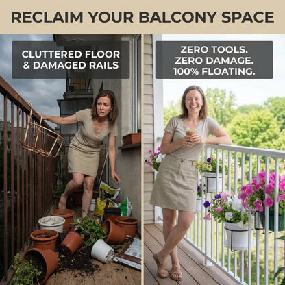 🌸🧺Tool-Free Balcony & Railing Plant Hanger.✨