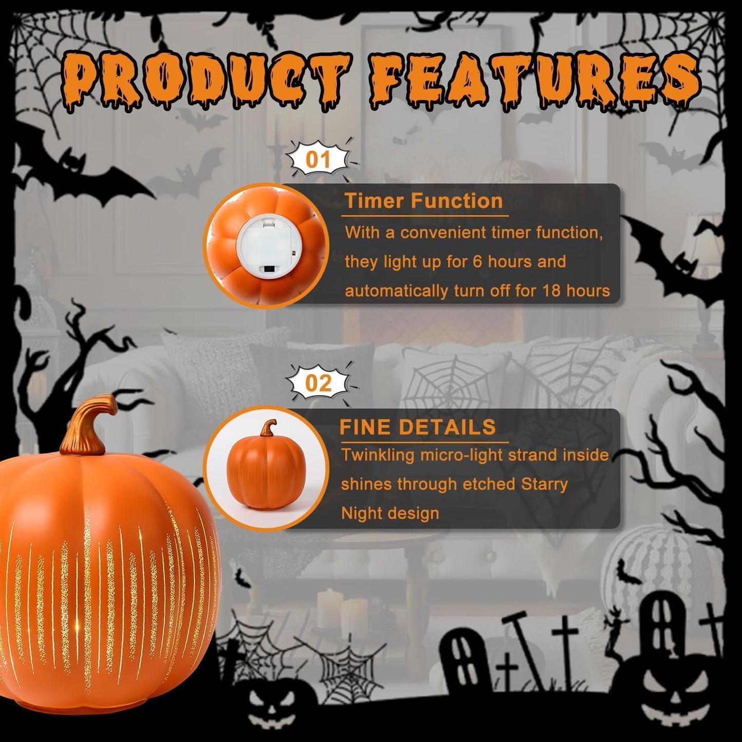 🎃✨Halloween Pumpkins Twinkle Lamp