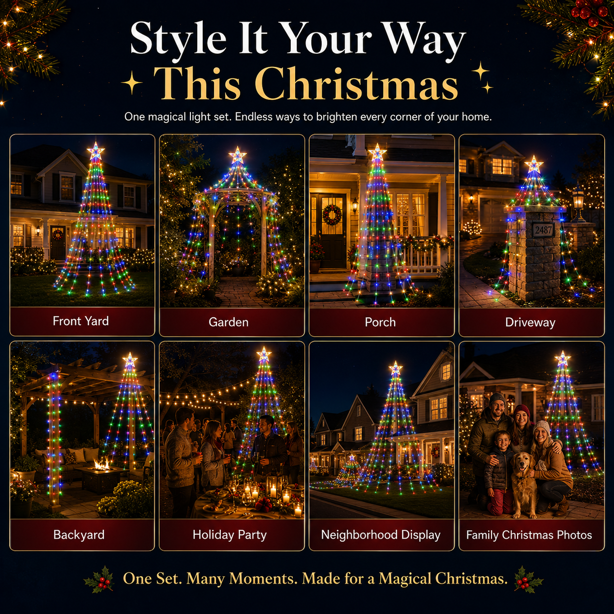🔥Last Day 50% OFF✨ Outdoor Star Tree String Lights🌟 – 🌈Turn Your Yard Into A Magical Light Show🔥