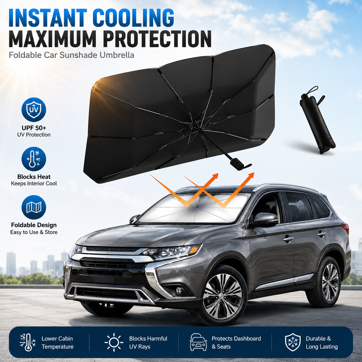 ❤️LAST DAY SALE 50% OFF!!💕The SunShade Foldable Heat Protector for Summers