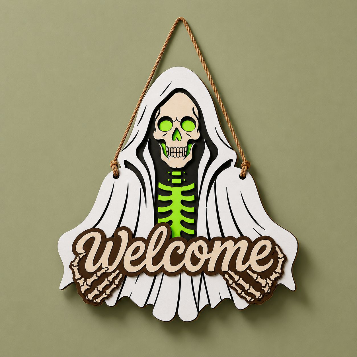 Glow-In-The-Dark Halloween Welcome Sign