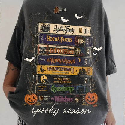 Vintage Halloween Movie Graphic Tee, Retro Spooky Season Shirt for Horror Fans